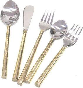 Decorative floral stem metal cutlery <b>set</b> designed for elegant <b>tea</b> <b>parties</b> cultural gatherings and holiday dinners - Product Image 5