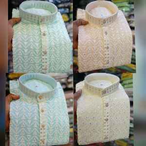 Conjunto de Kurta estilo Sherwani para novio, traje tradicional para ceremonia de boda, pijama Kurta elegante para hombre, ropa festiva y de fiesta, atuendo indio - Product Image 3