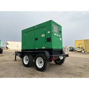 Groupe électrogène diesel industriel d'occasion de 36 kW avec sélecteur de tension, remorquable, pour usage commercial de secours - Product Image 2
