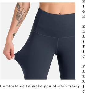 Mallas deportivas sin costuras de cintura alta para mujer, ropa deportiva de punto transpirable con logotipo personalizado, estilo informal único para ropa de entrenamiento - Product Image 2