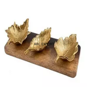 Fantaisie Desgning Métal Table Décoration Plateaux De Nourriture Feuille Forme Table Décoration Alimentaire Plateau De Service Thé et Café Plateau De Service - Product Image 4