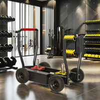 Trineo de Ejercicio Cardiovascular Comercial para Gimnasio con Resistencia Magnética, Máquina de Ejercicio de Empuje y Tracción de Acero