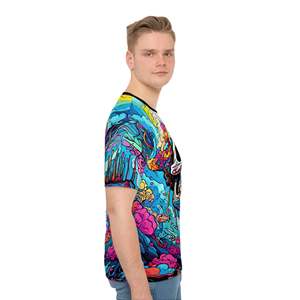 เสื้อยืดฮาโลวีนสำหรับผู้ชายทรงโอเวอร์ไซซ์เสื้อยืดฮาโลวีนแบบถักทอสีพื้นระบายความร้อนเสื้อยืดฮาโลวีน - Product Image 5