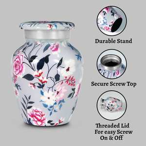 Floral Mini <b>Urns</b> <b>for</b> <b>Human</b> <b>Ashes</b> <b>Small</b> Keepsake <b>Urns</b> <b>for</b> Female Tiny Decorative <b>Urns</b> 3 Inch 1Pc - Product Image 6