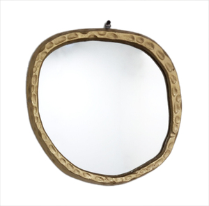 Miroir de forme unique mural en laiton placage antique cadeau de noël maison rénovation intérieure cadres muraux miroir décoratif mural - Product Image 2