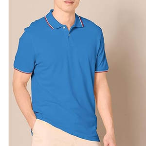 Camisa de Hombre de Corte Regular, 100% Algodón Piqué Estampado, con Bolsillo, Antiarrugas, Manga Corta - Product Image 1