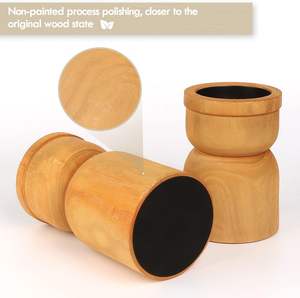 Portavelas de madera para Pilar Pack 2 Granja Pilar de madera Portavelas Candelabros rústicos Tradicional - Product Image 4