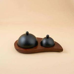 Tazón de Dátiles Árabe de Metal con Base de Madera, Hecho a Mano, Ecológico, Sin Plomo, Duradero, para Servir en el Hogar, Restaurantes y Hoteles - Product Image 3