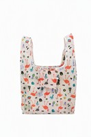 Sac de courses pliable réutilisable en polyester, écologique, avec pochette de rangement intégrée et mousqueton, impression personnalisée, vente en gros