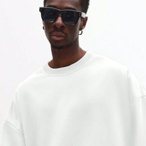 เสื้อฮู้ดดี้ผู้ชายผ้าฝ้ายเฟรนช์เทอร์รี่ถักแบบเป็นมิตรกับสิ่งแวดล้อม ระบายอากาศได้ดี เนื้อผ้าหนา ทรงโอเวอร์ไซส์ ไหล่ตก สไตล์สตรีทแวร์ แบบเรียบไม่มีลาย - Product Image 5