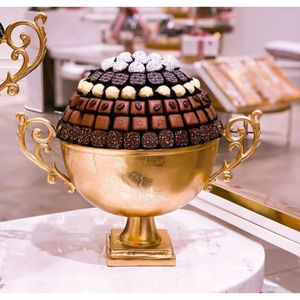 Bol à chocolat en métal argenté de la meilleure qualité écologique Bol de service à chocolat de table avantageux Bol à dessert - Product Image 6