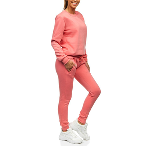 Conjunto Deportivo Informal para Mujer, Diseño Sólido, Manga Larga, con Capucha, Felpa, Transpirable, 100% Algodón, para Ejercicio en Invierno - Product Image 5
