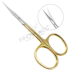 Tijeras de manicura Premium ecológicas Acabado de arena de punta de flecha de cutícula con tornillo ajustable para cuidado de uñas y herramientas de pedicura - Product Image 2