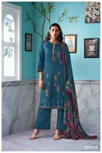 Ropa de fiesta de la colección Salwar Kameez bordada de satén de algodón Premium Ropa india y pakistaní disponible a precio mayorista - Product Image 3