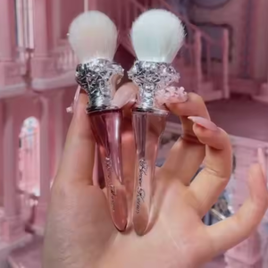 Piccolo <span class=keywords><strong>angelo</strong></span> lana di capra capelli fard pennello fiore sa singolo guancia macchia con manico di danza cigno trucco per il viso - Product Image 3