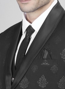 Traje Formal Negro Moderno de 5 Piezas para Hombre, para Bodas y Reuniones de Negocios, Disponible al por Mayor en Cantidades Grandes desde India - Product Image 3