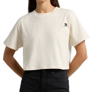 Camiseta corta cuadrada de alta calidad para mujer, camiseta de manga corta con cuello redondo para verano, ropa de calle ecológica para mujer - Product Image 1