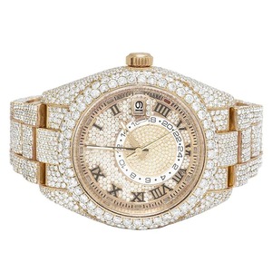 Reloj de pulsera de oro rosa totalmente helado de excelente calidad, reloj de lujo inspirado en Hip Hop para unisex disponible al mejor precio - Product Image 1