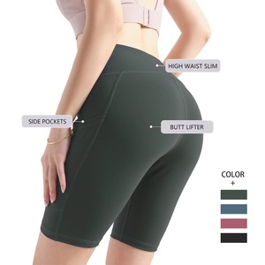 Yoga Biker Shorts Cintura alta 2025 Mujer Fitness Gym Yoga Shorts con bolsillos Nuevo material Sexy Workout - Product Image 2
