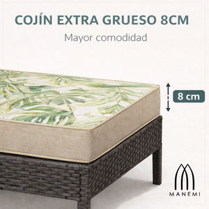 Coussins de chaise de jardin 120x55x8cm, oreillers et coussins d'extérieur confortables, légèrement hydrofuges, sangles de fixation, rembourrage en mousse - Product Image 2