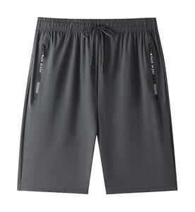 Pantalones cortos de entrenamiento atléticos de patrón sólido informal de alta calidad para hombre, pantalones cortos de gimnasio ligeros de secado rápido, pantalones cortos de senderismo con cintura elástica - Product Image 5