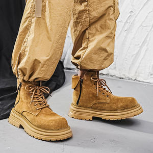 Bottes de randonnée mi-hautes confortables en cuir véritable antidérapantes résistantes à l'usure pour hommes, toutes saisons, travail en plein air, randonnée - Product Image 5