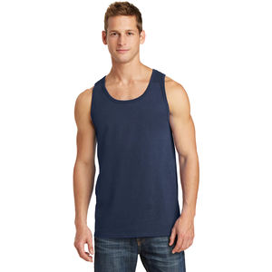 Débardeur Core pour hommes-Gris chiné/Noir jais Débardeur en coton solide pour hommes T-shirt sans manches en coton Ringer 5.3 oz. Débardeurs - Product Image 6