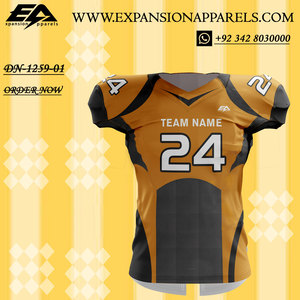 Custom American Football Jersey Polyester Spandex Training <b>Top</b> with Number Pattern Color Customization Logo Pack Pcs MOQ Sport - Product Image 4