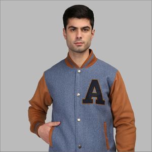 Veste universitaire d'hiver à col rond pour hommes Vente en gros de tissu en toile Logo avant Style High Street Vêtements de fournisseurs de couleurs assorties - Product Image 3