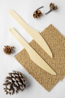 160mm / 165mm cuillère en bois fourchette couteau serviette 4 en 1 ensemble de couverts en bois