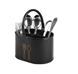 Porte-couverts décoratif en fer avec plusieurs compartiments, idéal pour organiser les cuillères, les fourchettes, les couteaux et les ustensiles de service au quotidien - Product Image 6