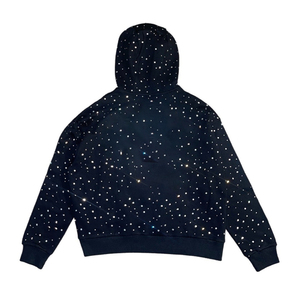 Ensemble streetwear personnalisé pour homme avec fermeture éclair intégrale, sweats à capuche et pantalons de survêtement vierges avec logo, détails en strass et réfléchissants, fabrication - Product Image 2