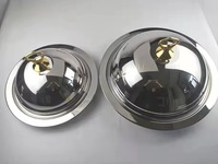 Plat de service en métal moderne pour restaurant avec couvercle, personnalisable avec logo, en acier inoxydable, compatible lave-vaisselle et four, pour plats chauds