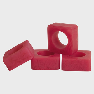 Luxury Design <b>Resin</b> napkin <b>Ring</b> red <b>Resin</b> Color Square shape 4 Pieces most Selling sale - Product Image 1