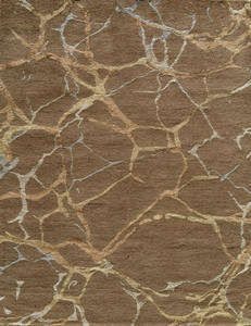 Alfombra de seda de bambú 100%, elegante alfombra de lujo para sala de estar, anudada a mano con diseño tibetano, patrón abstracto de felpa - Product Image 5