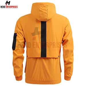 Veste de pluie personnalisée de haute qualité pour hommes coupe-vent avec col à capuche veste en tissu imperméable en gros Style chaud - Product Image 2