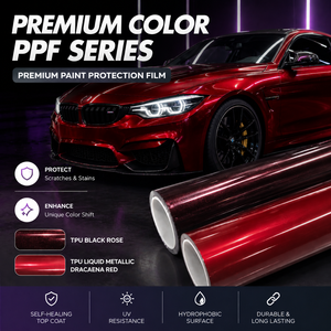 <span class=keywords><strong>Film</strong></span> de protection de peinture (PPF) TPU noir rose métallisé de qualité supérieure, auto-réparant, haute brillance, 7,5 mil, pour covering de voiture de luxe, direct usine - Product Image 1