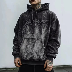 Zohan Creations Personnalisation Sweat à capuche Streetwear pour hommes Logo personnalisé 100% coton Confortable Acid Wash Stone Wash Pull à capuche - Product Image 6