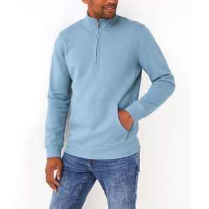 Hot Selling Customized Logo Printing Winter Wear <b>Men</b> Half Zipper Sweatshirt / Winter Wear Best Price Plain <b>Men</b> Sweatshirts - Product Image 1