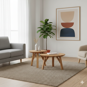 Mesa Auxiliar Moderna de Madera de Teca Sólida con Acabado Natural para el Hogar, Dormitorio, Apartamento, Hotel, Villa, Muebles de Sala de Estar - Product Image 4