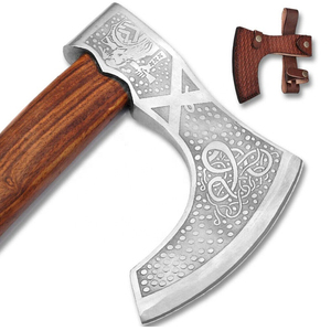 Hache Tomahawk en acier damassé de qualité industrielle faite à la main professionnelle avec manche en bois exportateur de bord tranchant fabricant pakistanais - Product Image 5