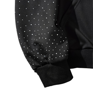 เสื้อฮู้ดดี้สตรีทแวร์ทรงหลวมประดับคริสตัลทั่วตัว สไตล์วินเทจ เรโทร ลุคคนเมือง - Product Image 6