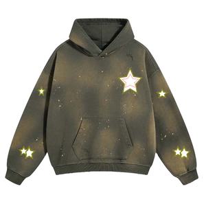 Sweat-shirt à capuche surdimensionné en molleton français de bonne qualité, 100% coton, à bas prix, avec logo personnalisé imprimé en relief pour hommes - Product Image 1