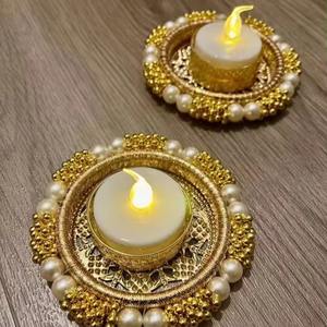 Portavelas decorativo indio, soporte de luz de té, Decoración de mesa, decoración de Diwali, favores de devolución, regalo de Acción de Gracias - Product Image 1