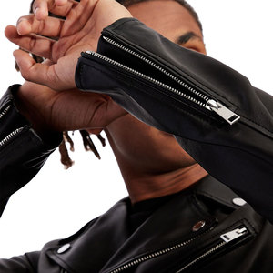 Reasonable Price <b>jacket</b> for <b>men</b> Custom OEM Service Latest Style Solid Color Classic College Style <b>trucker</b> <b>Leather</b> <b>Jackets</b> - Product Image 4