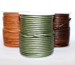 สายหนังแท้ทรงกลมสีดำสำหรับทำเครื่องประดับเชือกสำหรับสร้อยคอสร้อยข้อมืองานประดิษฐ์ทำด้วยตัวเอง - Product Image 4