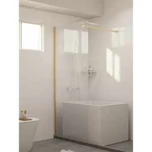 Paroi de douche en verre trempé (cannelé) - Product Image 1