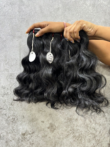 Cabello humano ondulado indio crudo, lista para enviar alineada cutícula, precios al por mayor para envío mundial, directo de fábrica - Product Image 5