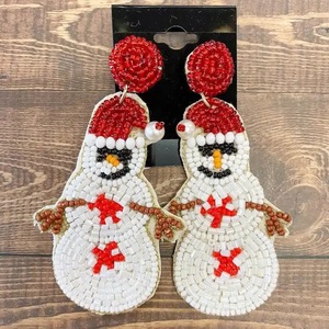 Joyería de moda, pendientes bordados de cuentas de semillas de la India, pendientes multicolores hechos a mano para mujeres y niñas - Product Image 5