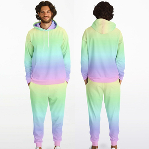 Unisex Custom Printed <b>Tie</b>-<b>Dye</b> Gradient Logo Tracksuit Rhinestone Sportswear & Athleisure with Plus Size Features Soft Fabric - Product Image 3